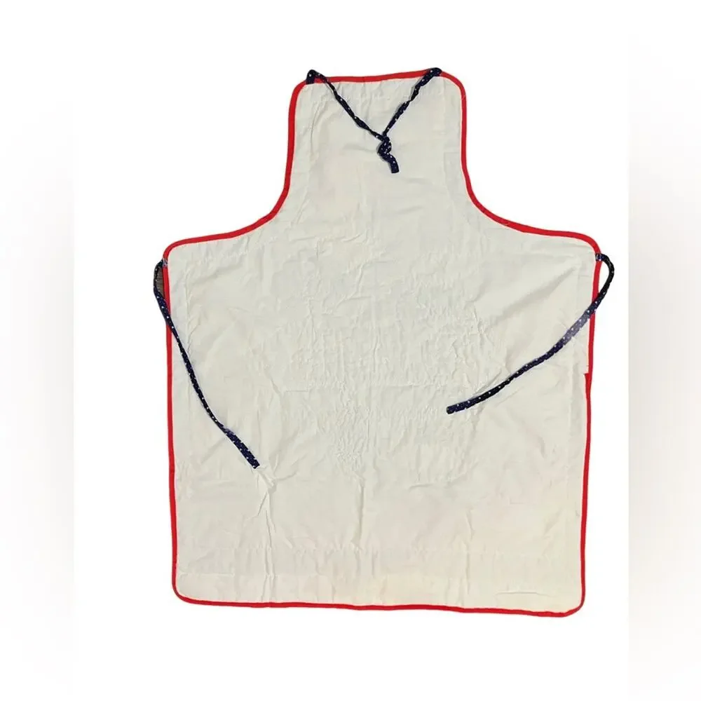 Hand Crafted Multicolor Apron with Red Trim